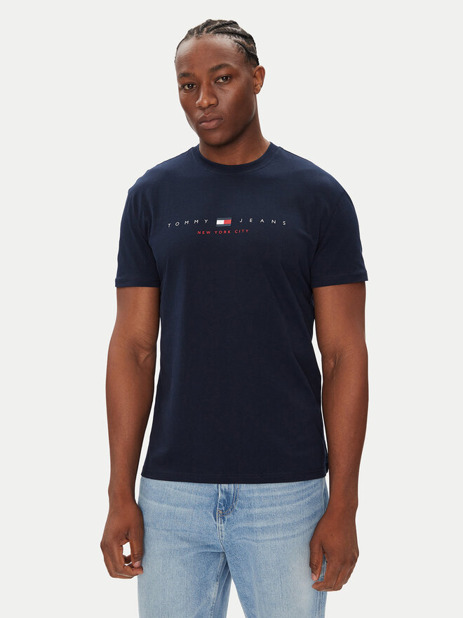 Tommy Jeans Tommy Jeans Póló Flag Linear DM0DM21911 Sötétkék Regular Fit