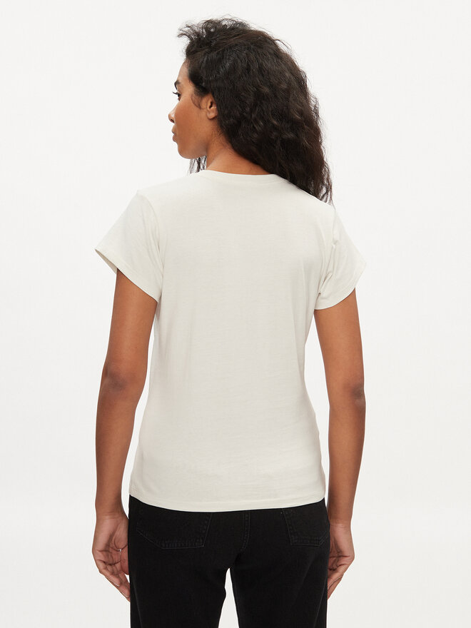 Wrangler Wrangler Camiseta Shrunken Band 112350301 Écru Slim Fit
