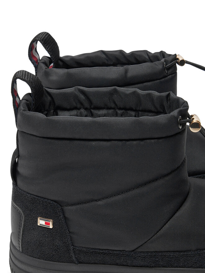 Tommy Hilfiger Μπότες Χιονιού Tommy Hilfiger Flag Nylon Mini Snowboot FW0FW08334 Μαύρο