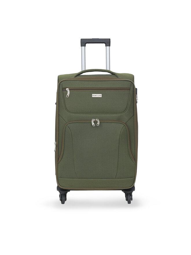 Semi Line Μεγάλη Βαλίτσα Semi Line T5773-3 Πράσινο