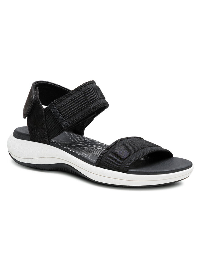 Sandalia Plana Clarks Mira Bay Para Mujer - Color Negro Textil, Talla 38 EU, Suela Cómoda Con Tecnología Cushion Soft