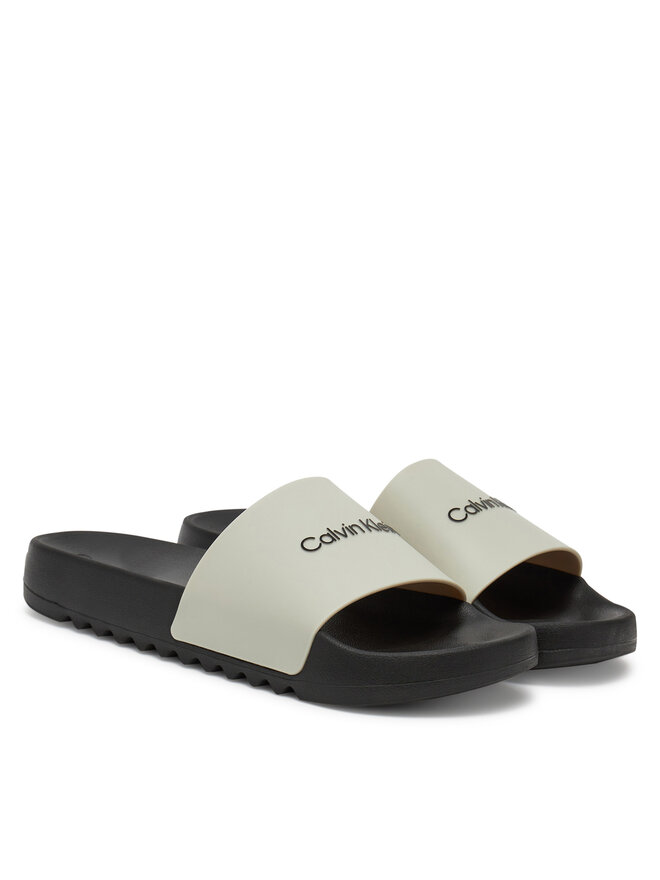 Calvin Klein Pantoletten Calvin Klein Chunky Pool Slide Rub HM0HM01063 Weiß