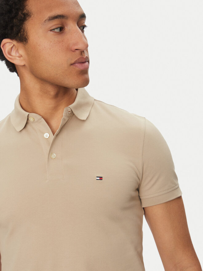 Tommy Hilfiger Tommy Hilfiger Polo marškinėliai 1985 MW0MW17771 Smėlio Slim Fit