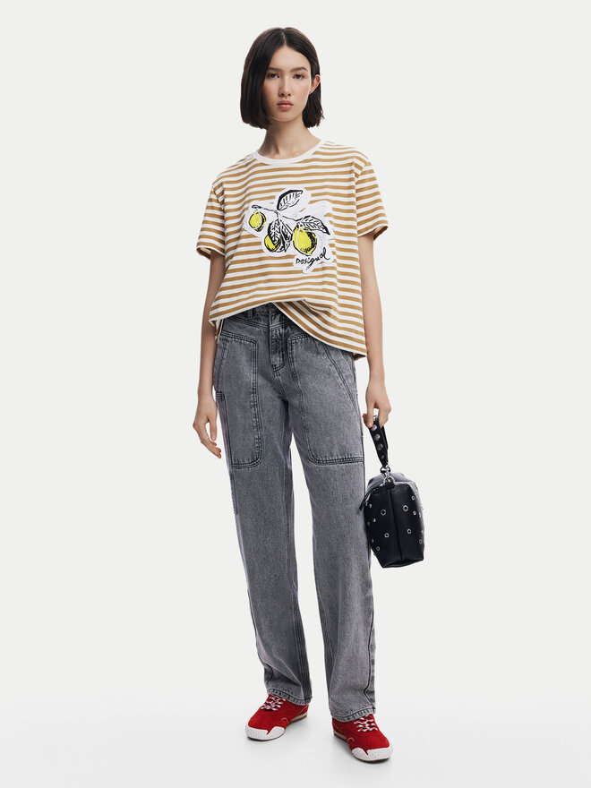 Desigual Desigual Футболка Lemon 25SWTKAE Бежевий Regular Fit
