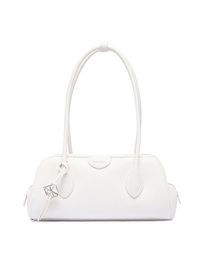 Calvin Klein Handtasche Calvin Klein Quilted Nylon Medium Shoulder Ba LV04F3743G Weiß