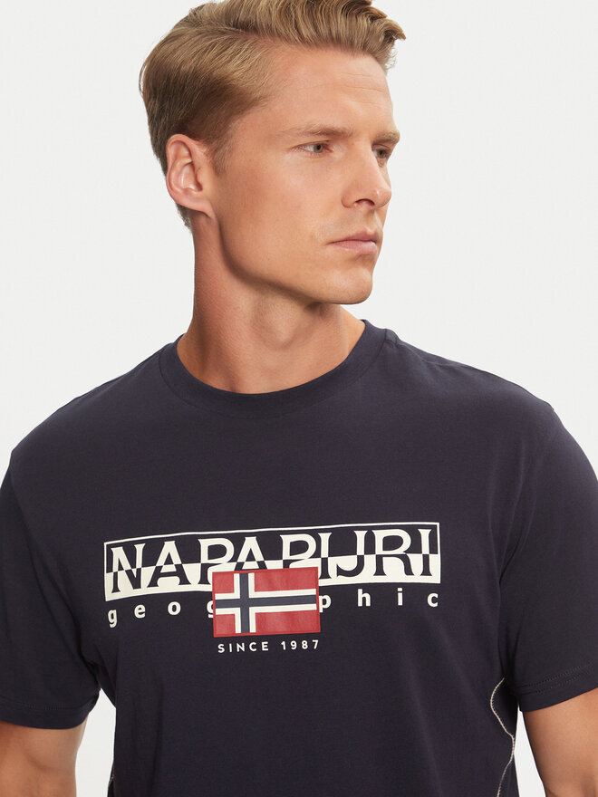Napapijri Napapijri Póló S-Aylmer NP0A4HTO Sötétkék Regular Fit