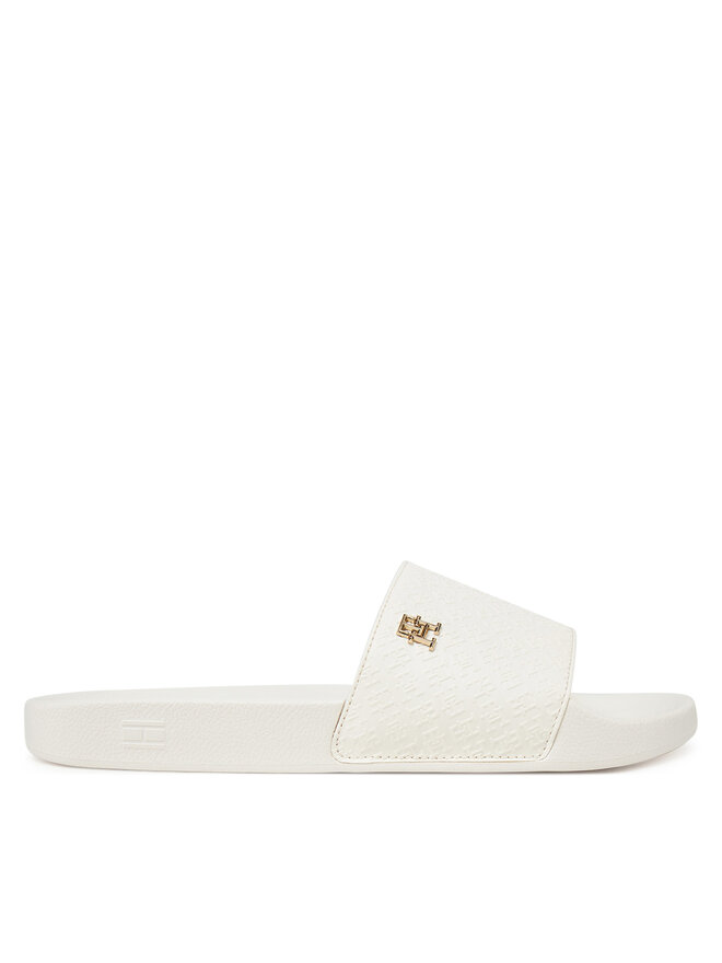 Tommy Hilfiger Pantoletten Tommy Hilfiger Th Monogram Poolside FW0FW08525 Weiß