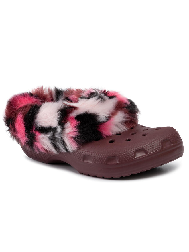 Crocs Hausschuhe Crocs Classic Mammoth So Luxe Clog 205841 Dunkelrot