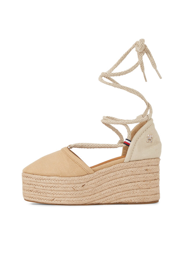 Tommy Hilfiger Espadrilles Tommy Hilfiger Closed Toe Linen Flatform FW0FW07746 Bēšs