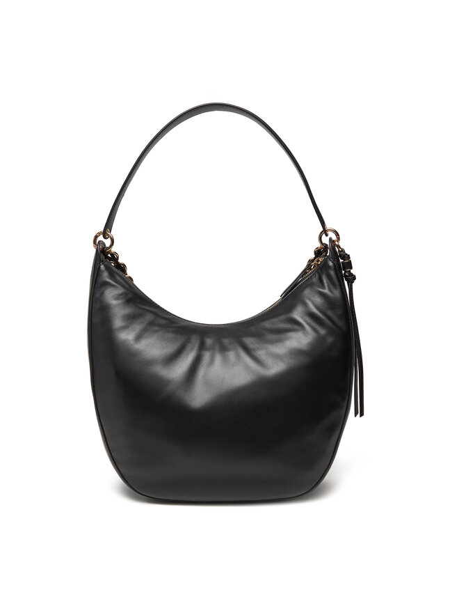 Tommy Hilfiger Handtasche Tommy Hilfiger Moon Leather Hobo AW0AW17468 Schwarz