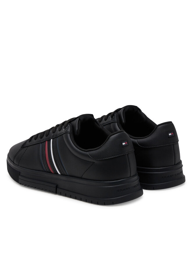 Tommy Hilfiger Zapatillas Tommy Hilfiger Modern Cupsole Stripes Lth FM0FM05406 Negro