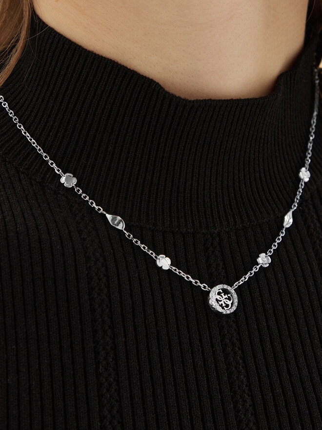 Guess Naszyjnik Guess JUBN05 038JW Srebrny