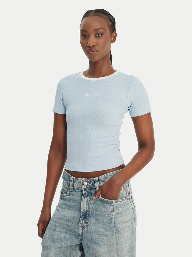 Guess Jeans Guess Jeans Футболка W6GPA9 KF641 Блакитний Slim Fit