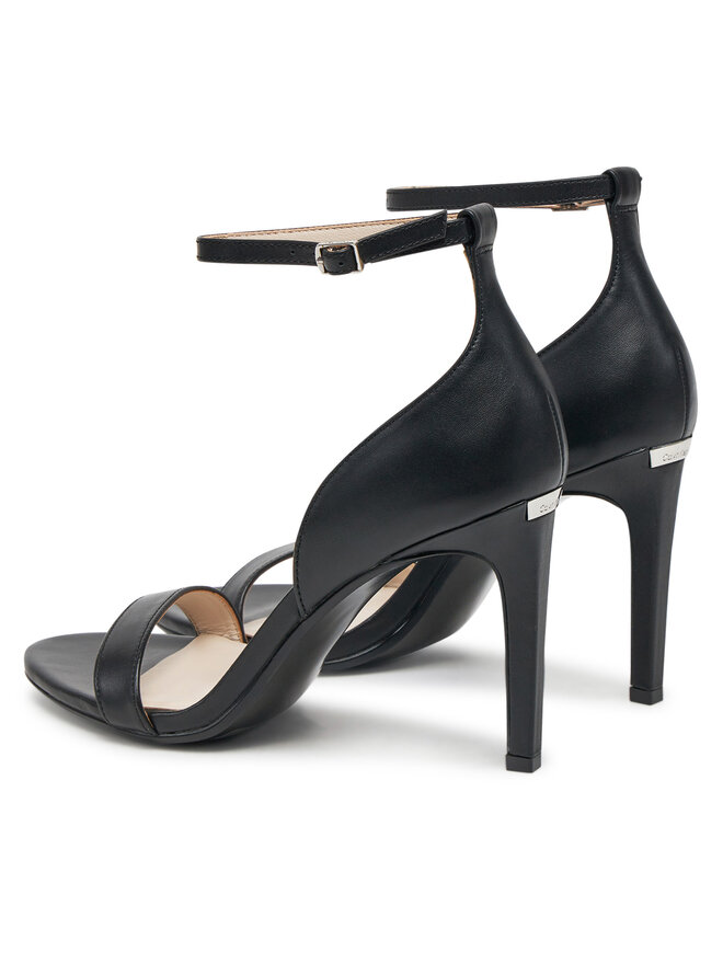 Calvin Klein Sandały Calvin Klein Heel Sandal 90 - Lth HW0HW02337 Czarny