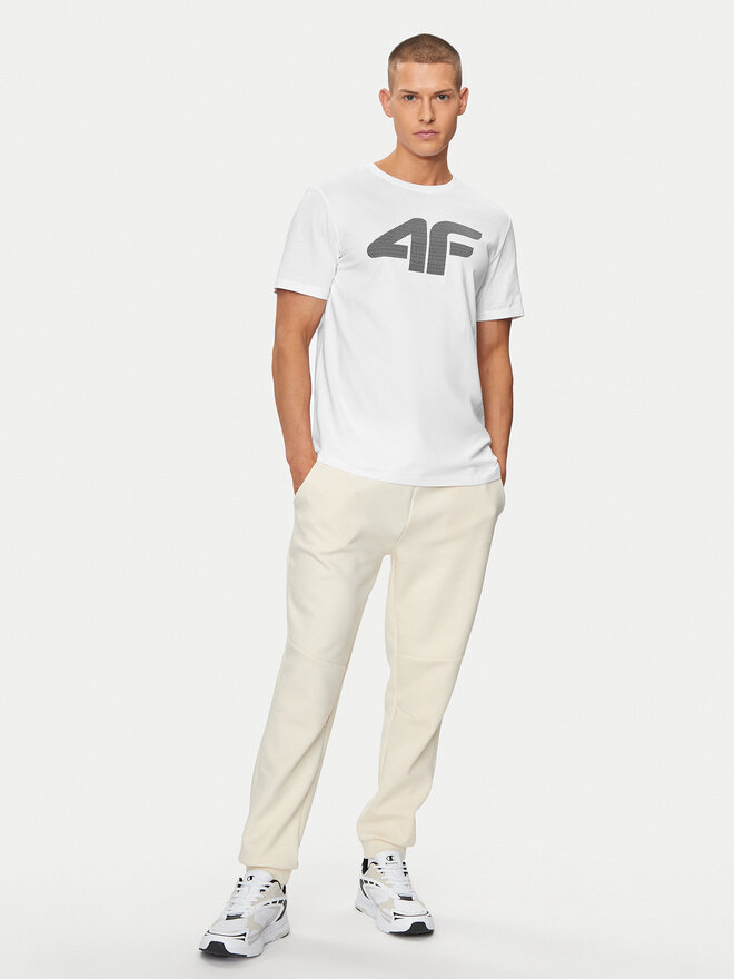 4F 4F Marškinėliai 4FWSS24TTSHM1155 Balta Regular Fit