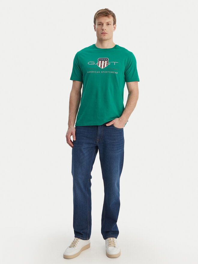 Gant Gant T-Shirt Archive Shield 2003199 Grün Regular Fit