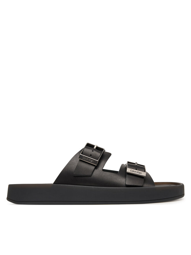 Calvin Klein Pantoletten Calvin Klein Ergon Double Bar Sandal Lth HM0HM02097 Schwarz