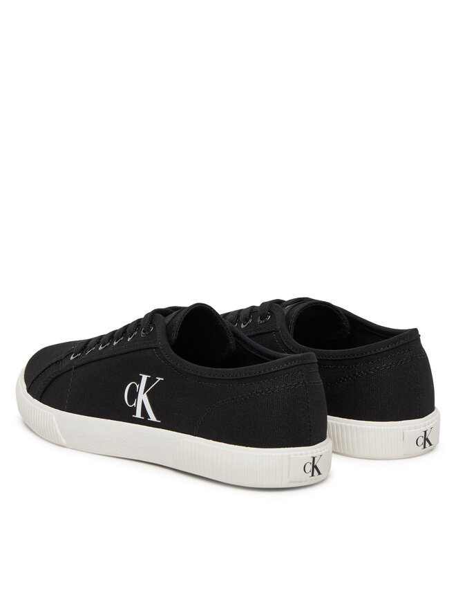 Calvin Klein Jeans Sneakers aus Stoff Calvin Klein Jeans Ess Vulc Low Cv Mg Wn YW0YW01762 Schwarz