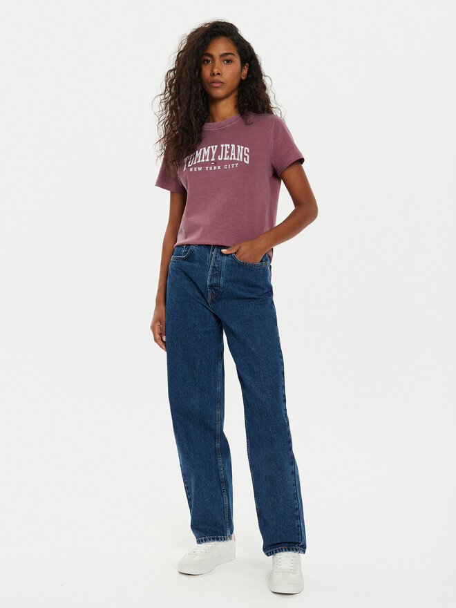 Tommy Jeans Tommy Jeans Marškinėliai Varsity DW0DW19826 Violetinė Regular Fit