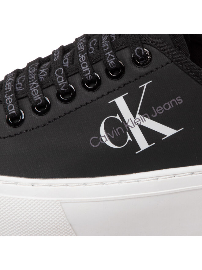Calvin Klein Jeans Teniszcipő Calvin Klein Jeans Cupsole Flatform Laceup Low Txt YW0YW00766 Fekete