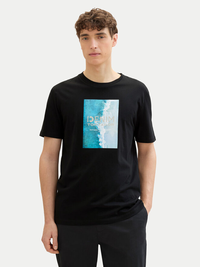 Tom Tailor Denim Tom Tailor Denim T-Shirt 1042045 Schwarz Regular Fit