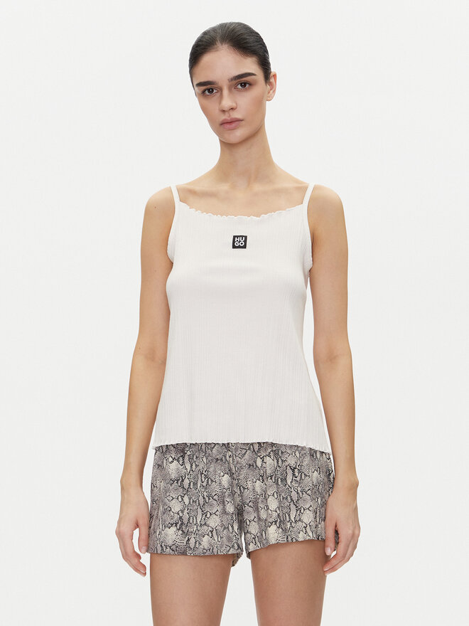 HUGO HUGO Топ Rib_Vest 50540056 Écru Regular Fit