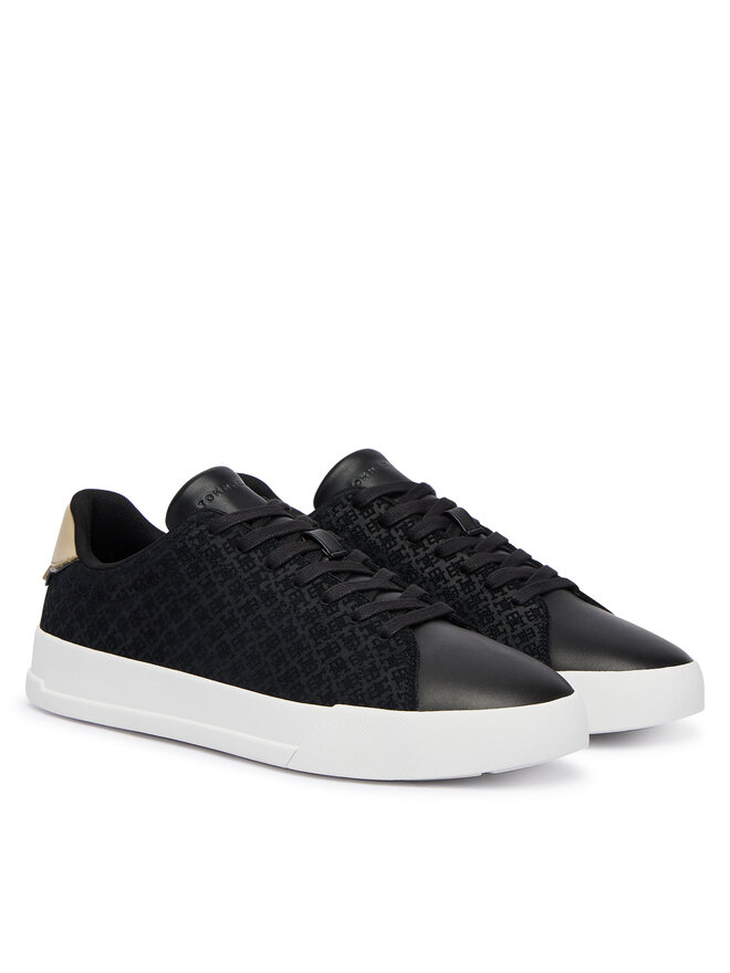 Tommy Hilfiger Sneakers Tommy Hilfiger Th Court Lth Mix Monogram FM0FM06082 Schwarz