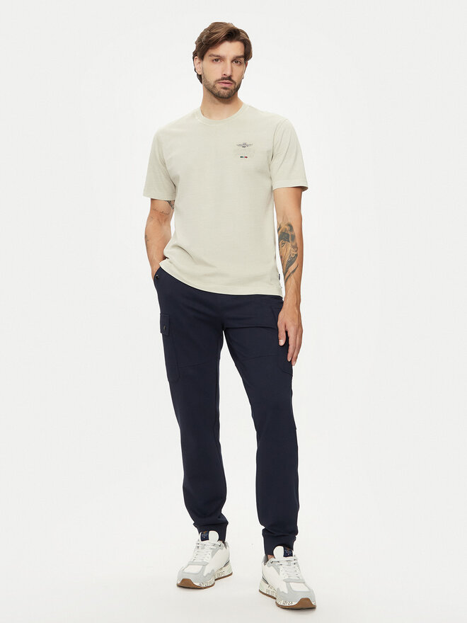 Aeronautica Militare Aeronautica Militare Camiseta 242TS2302J652 Beis Regular Fit