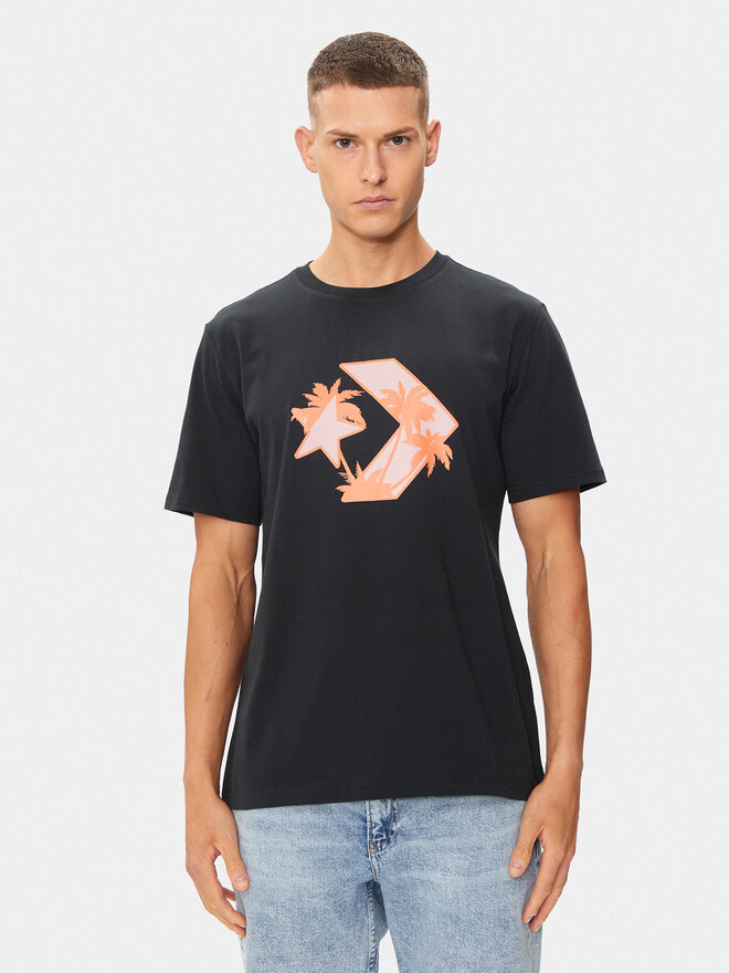Converse Converse Marškinėliai M Festival Star Chev Tee 10026417-A01 Juoda Regular Fit