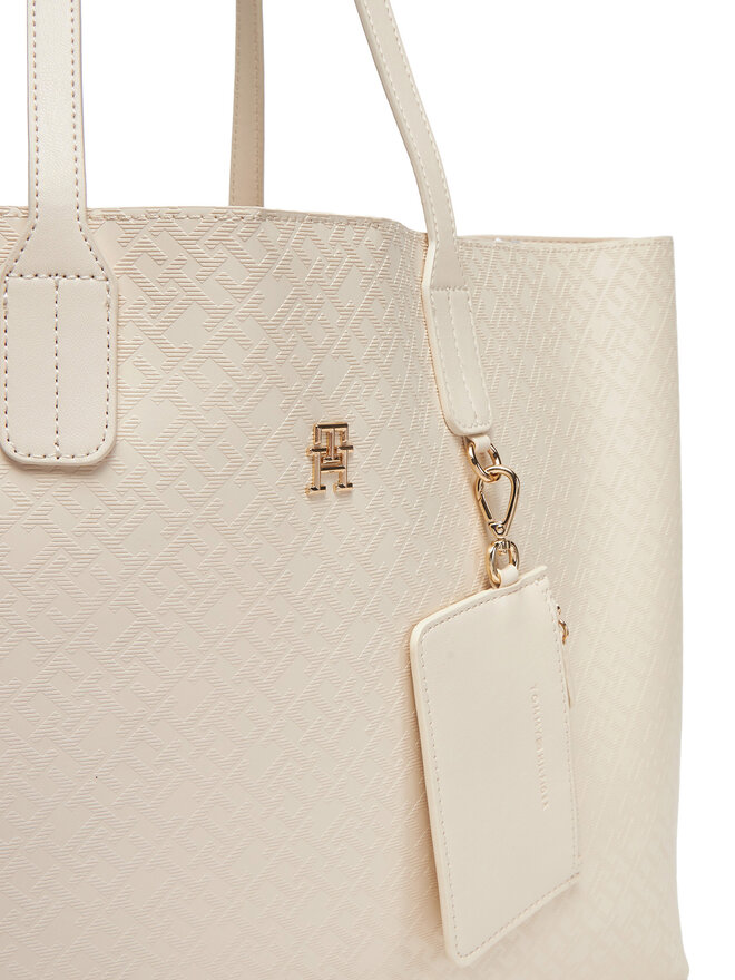Tommy Hilfiger Ročna torba Tommy Hilfiger Th Distinct Tote Mono AW0AW17195 Bež