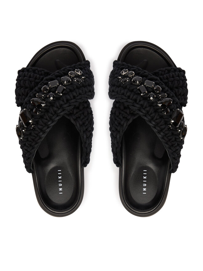 Inuikii Pantoletten Inuikii Woven Stones 1004.003.0073 Schwarz