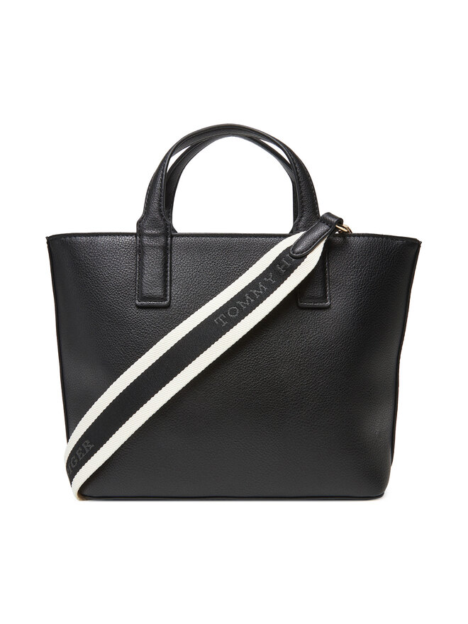 Tommy Hilfiger Kabelka Tommy Hilfiger Th Logotape Mini Tote AW0AW17448 Černá