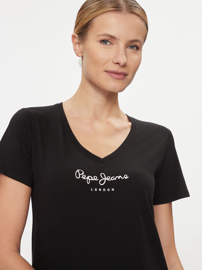 Pepe Jeans Pepe Jeans Marškinėliai Wendy PL505482 Juoda Regular Fit