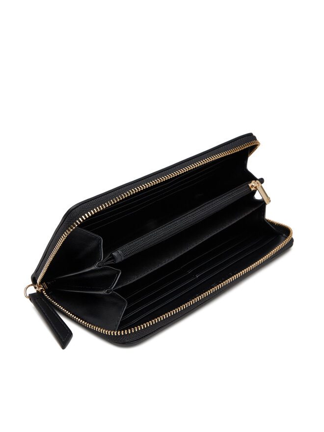 Tommy Hilfiger Голям дамски портфейл Tommy Hilfiger Th Logotape Lrg Za AW0AW17266 Черен
