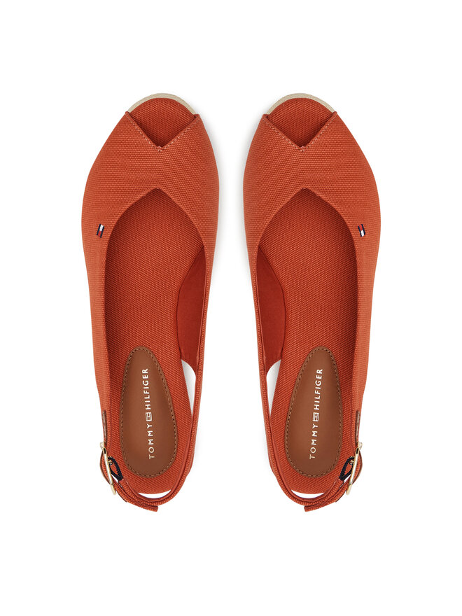 Tommy Hilfiger Espadryle Tommy Hilfiger Flag Mid Wedge Espad Slingback FW0FW08595 Pomarańczowy