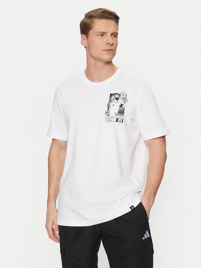 adidas adidas Marškinėliai Messi Icon Graphic JJ1414 Balta Regular Fit