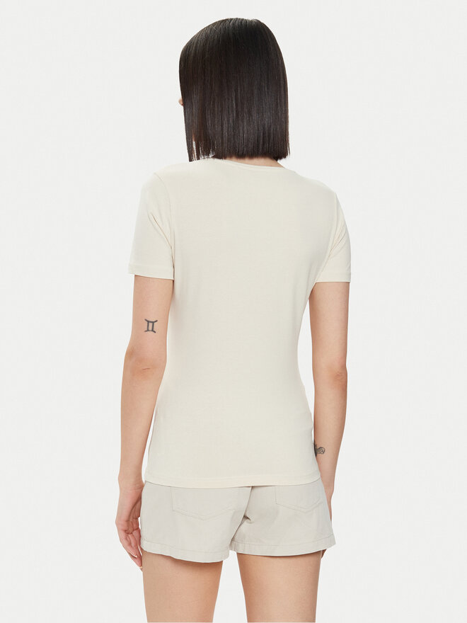 4F 4F Marškinėliai 4FWSS24TTSHF1359 Écru Slim Fit