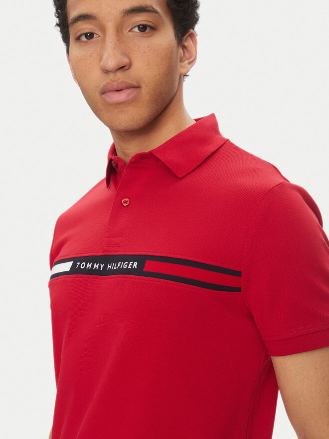 Tommy Hilfiger Tommy Hilfiger Poloshirt Chest Insert MW0MW38130 Rot Regular Fit