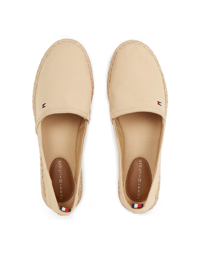 Tommy Hilfiger Espadrilky Tommy Hilfiger Basic Tommy Flat Espadrille FW0FW06497 Béžová