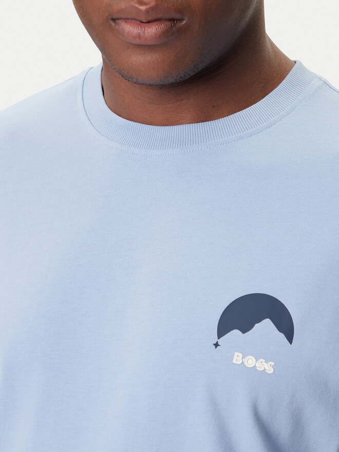BOSS BOSS Camiseta Te_Move 50547087 Celeste Relaxed Fit