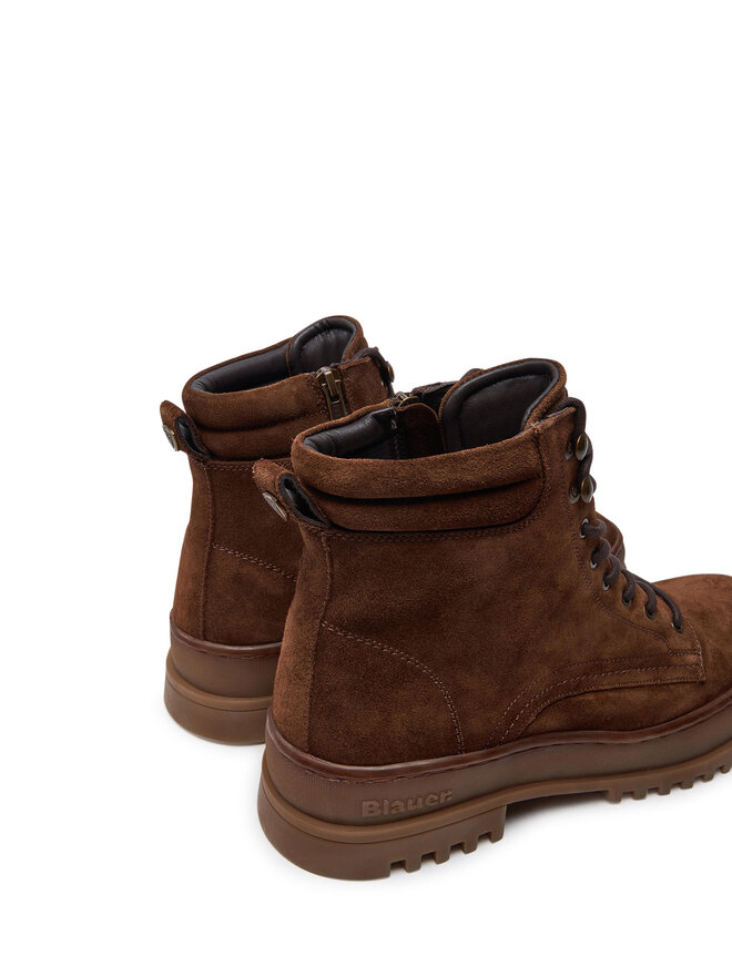 Blauer Schnürstiefeletten Blauer F4IUKA01 Braun
