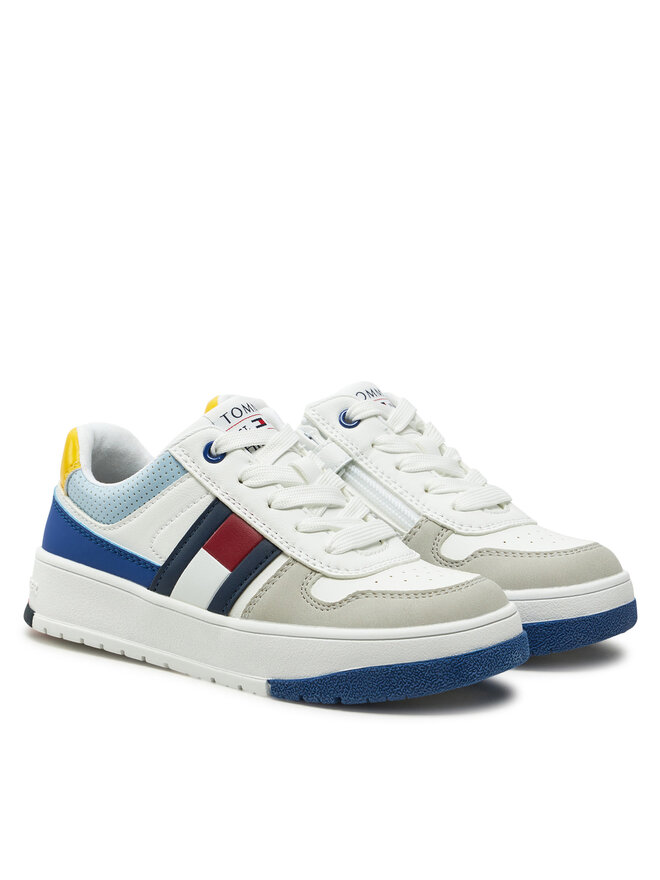 Tommy Hilfiger Sneakersy Tommy Hilfiger Flag Low Cut Lace-Up Sneaker T3X9-33863-1269 M Biały