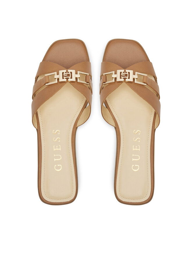 Guess Klapki Guess FLJRLL LEA19 Brązowy