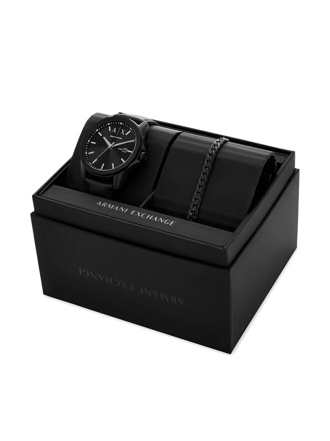 Armani Exchange Zegarek Armani Exchange Banks Gift Set AX7147SET Czarny
