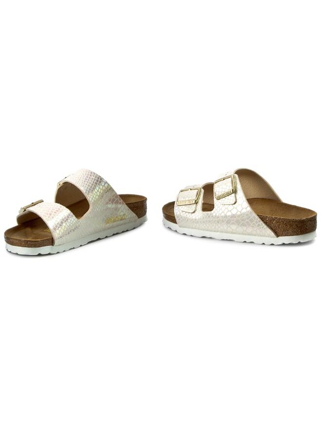 Birkenstock Pantoletten Birkenstock Arizona 0057623 Shiny Snake Cream