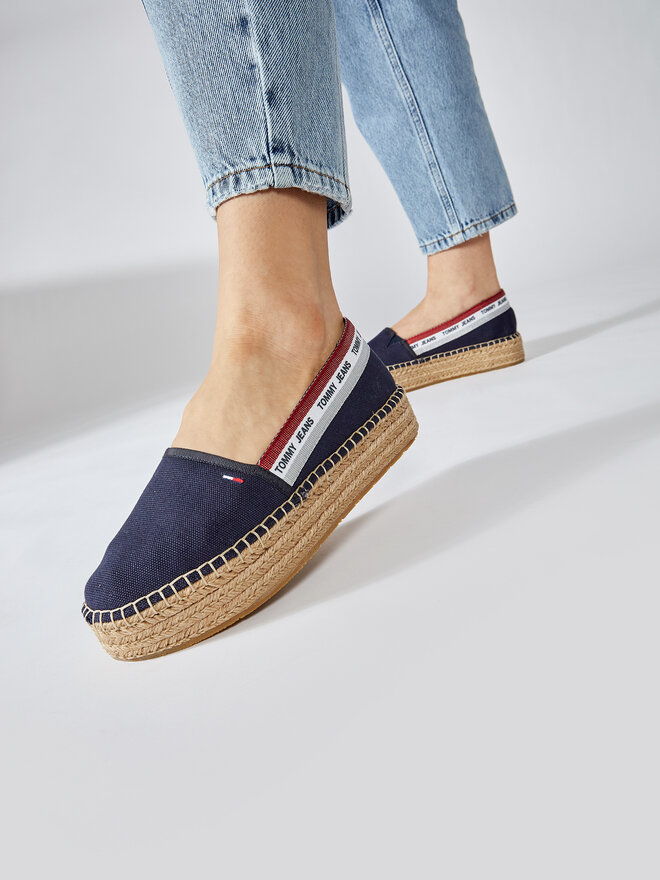 Espadrilles Tommy Jeans Flatform Espadrille EN0EN01376 Bleu marine chaussures