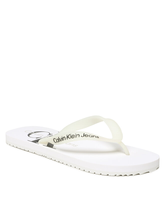 Calvin Klein Jeans Flip flop Calvin Klein Jeans Beach Sandal Monogram Tpu YM0YM00838 Alb