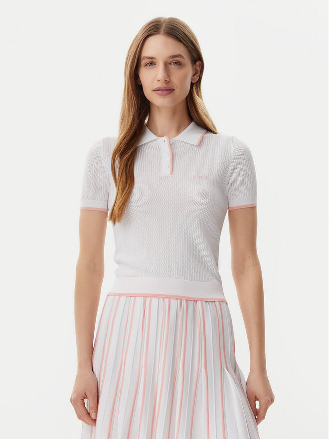 Guess Guess Pólóing V5GP00Z3D60 Fehér Slim Fit
