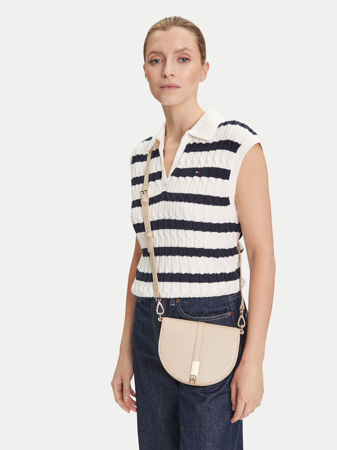 Tommy Hilfiger Τσάντα Tommy Hilfiger Th Heritage Saddle Bag AW0AW17164 Εκρού