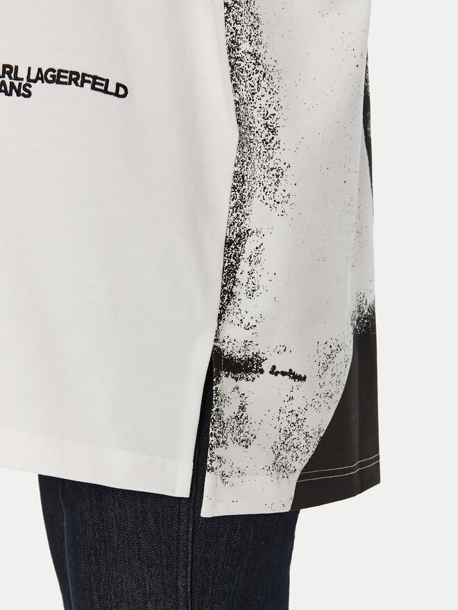Karl Lagerfeld Jeans Karl Lagerfeld Jeans Marškinėliai A1W17030 Balta Relaxed Fit